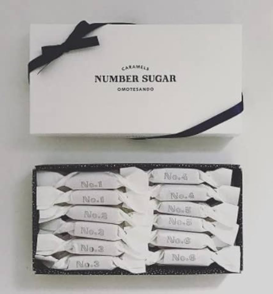 Amazon.co.jp: NUMBER SUGAR ナンバーシュガー 12ピース キャラメル 1箱12粒入り12PCS BOXお歳暮 ギフト土産 ショッパー付き : 食品・飲料・お酒
