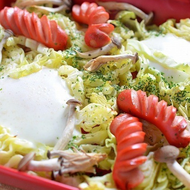 キャベツとウインナーのケチャップ煮