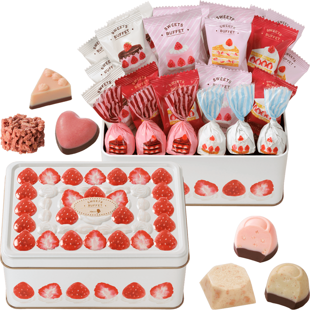 メリーチョコレート スイーツビュッフェ ケーキ缶 いちご ◡̈🎂 ・ ・ 歴代の @marychocolate.jp のケーキ