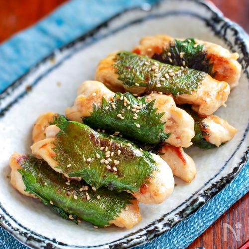 鶏むね梅しそ照り焼き