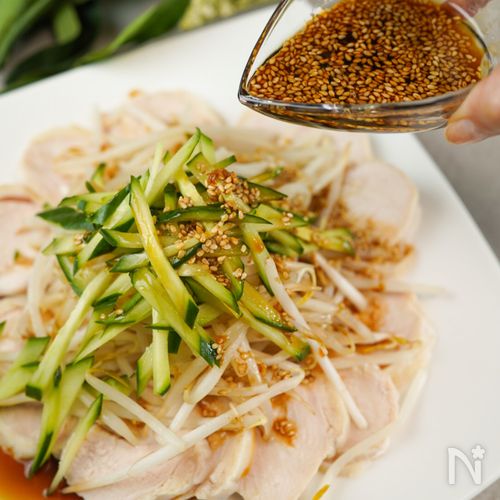 中華風レンジ蒸し鶏