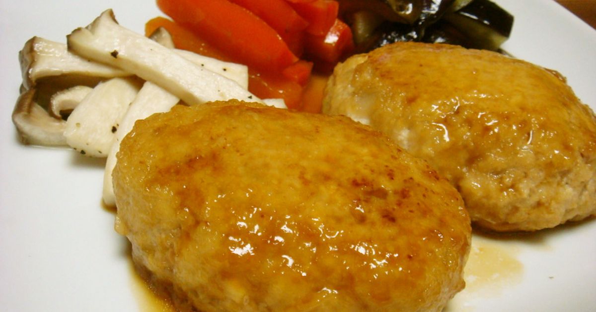 めんつゆレモンソースの豆腐ハンバーグ 2対1で豆腐が多め♪