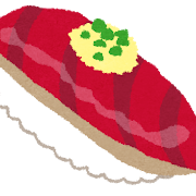 回転寿司の皿にのったサーモンの寿司の無料イラスト透過PNG・商用利用OKイラストセンタ