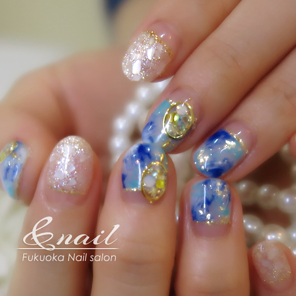 ネイルデザイン夏 シンプルで上品な大人系ジェルネイルSalon Clover サロンクローバ