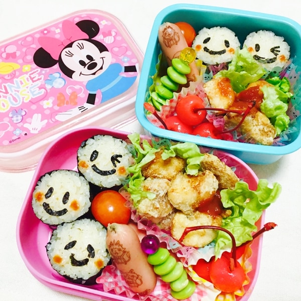 にこにこおにぎりと焼き鳥弁当☆: 簡単!!かわいい☆幼稚園お弁当