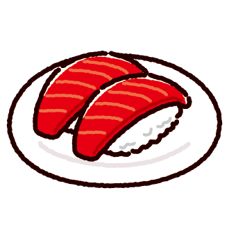 食べ物・寿司 えびのお寿司のかわいいフリーイラストフタバのフリーイラスト