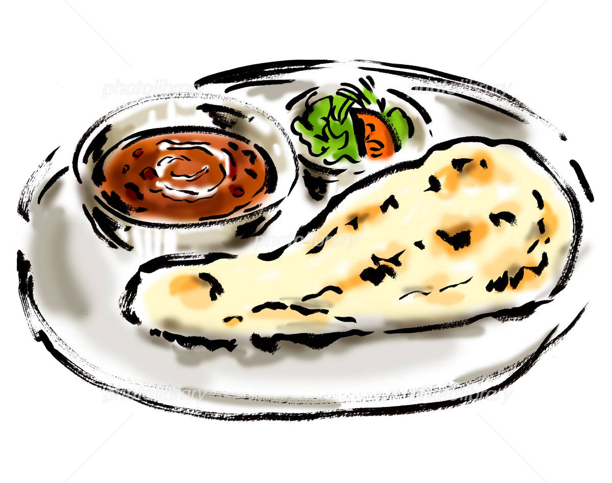 インド料理のナンとカレーを居心地よく盛り付けたプレートイラスト素材透過、PNGフリー画像ダウンロード - Pngtree