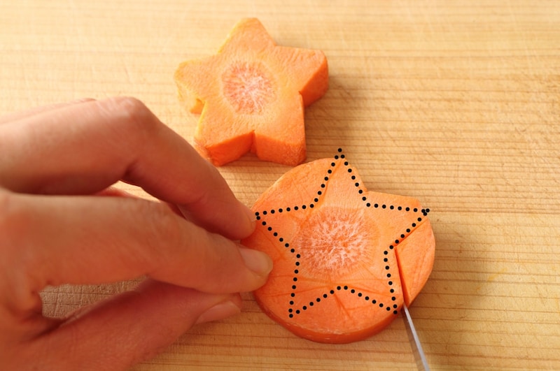 にんじん 飾り切り 型なしTikTok