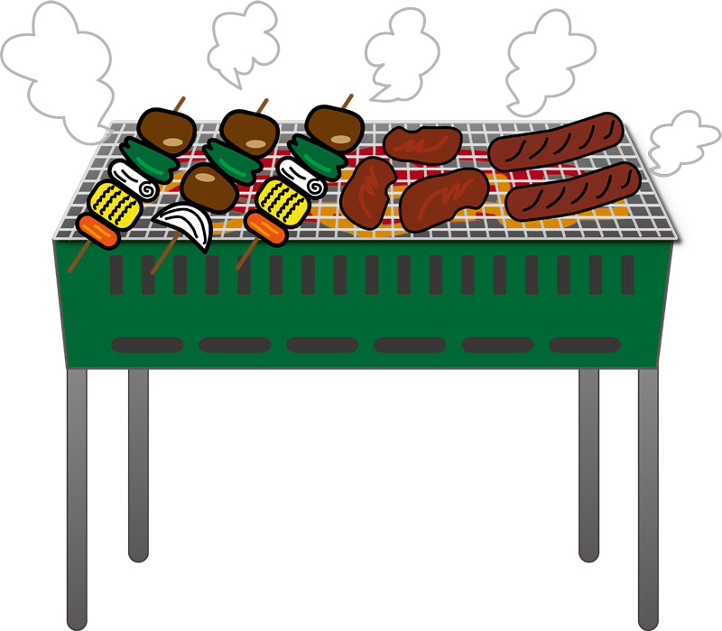 七輪焼肉イラストのフリー素材イラストイメージ