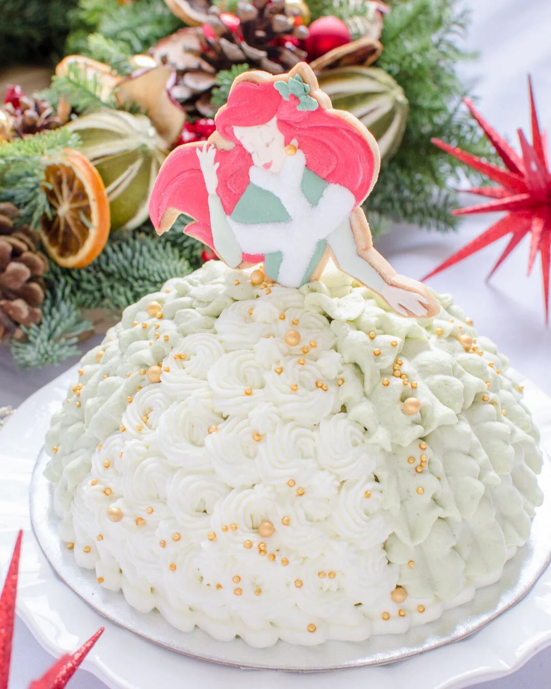 リトルマーメイドのケーキ🎂⁡ アリエル&フランダーの イラストケーキでした🩵🩷 ⁡ ⁡ ⁡ ⁡ ⁡ ⁡ 定番の水色×ピンク絞りに、ご指定のイラスト。 ⁡ ⁡ ⁡ ⁡ ⁡ 仕上げのシュガーは、 ⁡ ハートと星の ミックスをご希望でした⭐️💕 ⁡ ⁡ ⁡ ⁡ ⁡ ⁡ ⁡ ⁡ありがとうございました