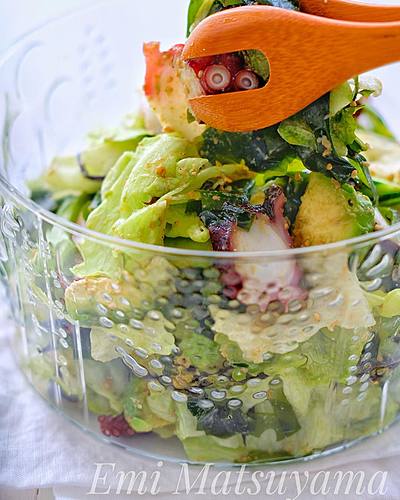 レタスとアボカドとクリームチーズの塩昆布和えクラシル