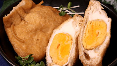 油揚げと卵の袋煮 とろーり半熟がたまらない♪材料2つでお手軽