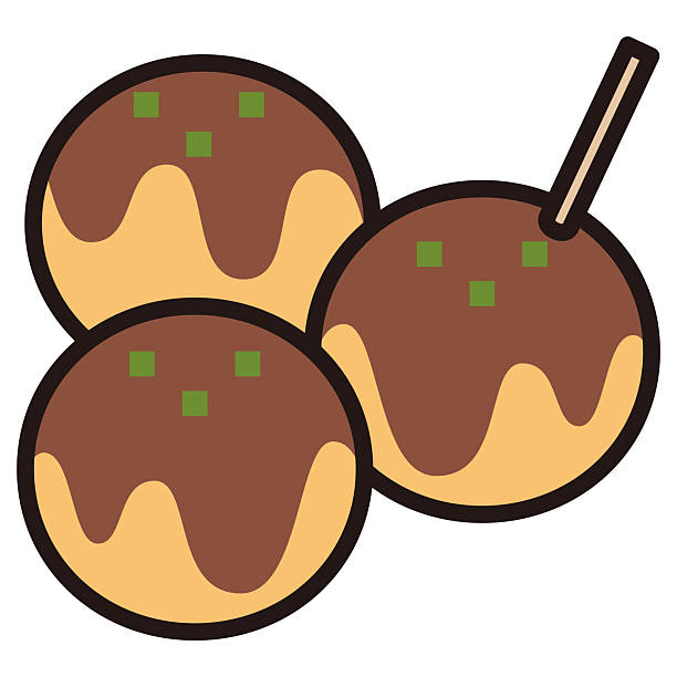 たこ焼きのイラストイラスト無料・かわいいテンプレート