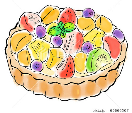 タルト 水彩 イチゴタルト デザートのイラスト素材 - PIXTA