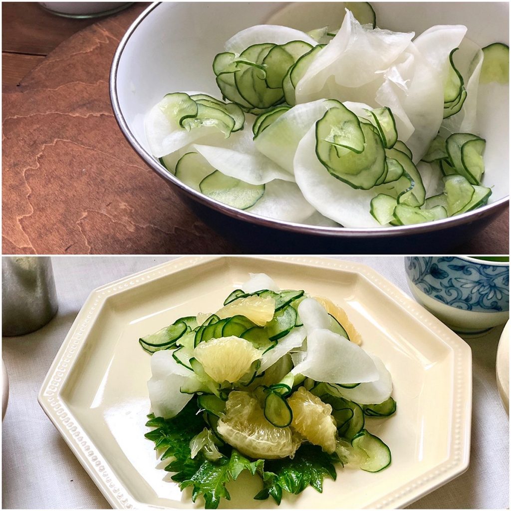 ▽レシピはこちらから▽大根サラダ 📃材料4人分 大根1 3本 貝割れ大根1 2パック ツナ缶1缶 塩 ふたつまみ マヨネーズ大さじ2 ごま大さじ2 味噌大さじ1 2 🍳作り方🍳①大根は皮をむき、ピーラーでひらひらにする。貝割れは根元を切って、半分に切る。