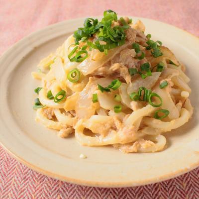 レンジ調理だけ★ツナみそ玉ねぎうどん