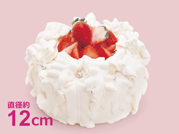 無添加 生デコ 苺たっぷりデコレーション 4号 12cm スイーツSacchoCake.jp