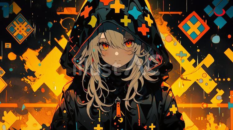 立ち絵素材15 表情全9種＋フードあり、なし、被る3パターン - amaizoi - BOOTH