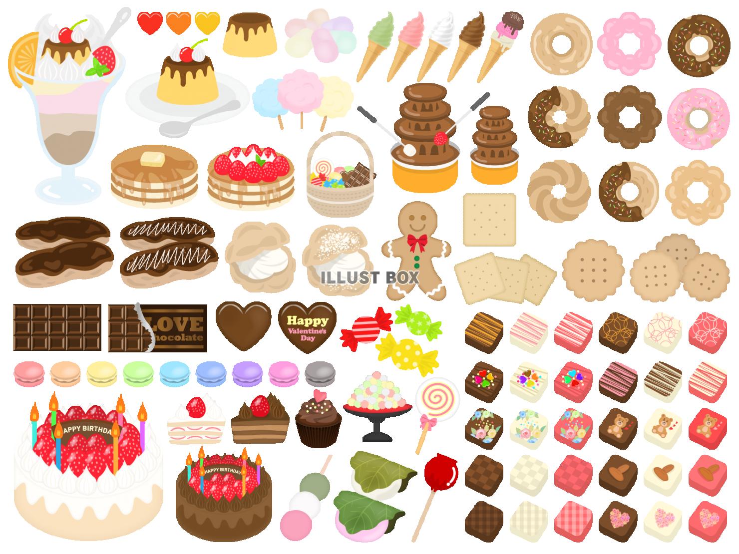 お菓子イラストレイン🚂 - イラスト無料素材