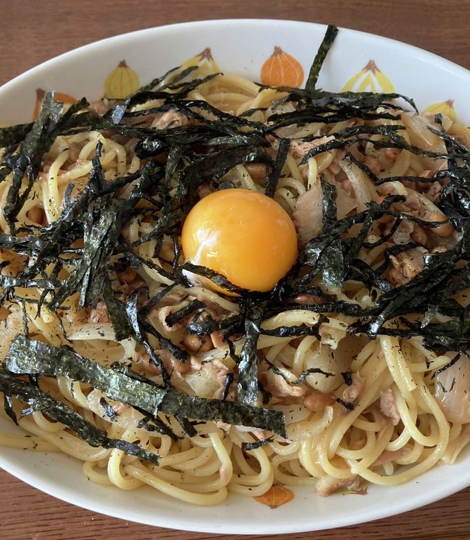 たらこ納豆スパゲッティ