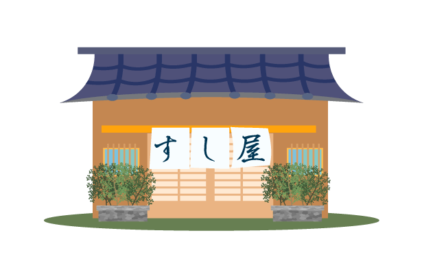 お寿司とお茶のイラスト無料イラスト素材のillalet