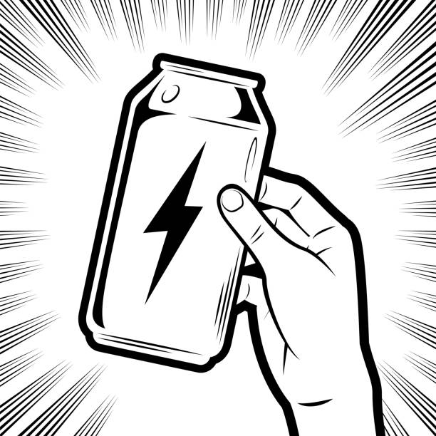 透明な背景に隔離されたスプラッシュ効果でエナジードリンク缶イラスト素材透過、PNGフリー画像ダウンロード - Pngtree