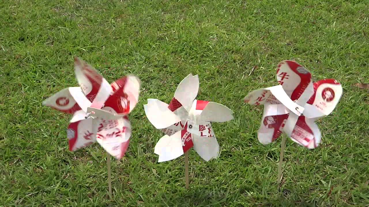 親子で作る、牛乳パックの風車 かざぐるま