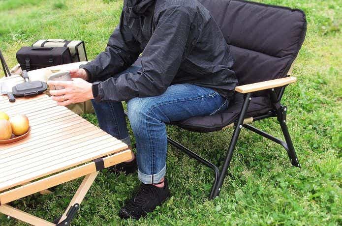 ヘビーデューティー ダブル ビーチチェア 帯天蓋付き - 軽量折りたたみキャンプチェア、頑丈フレームで2人用、アウトドア・ビーチ・バーベキュー・旅TE001dショッピング アウトドア ベンチ 折りたたみ ２人用 チェア フォールディングベンチ スチール製 キャプテン