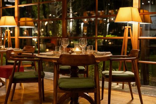 フリー素材 レストランの背景イラスト