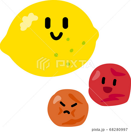 顔のあるかわいい笑顔の梅ぼしとご飯と梅の花 10151002512 の写真・イラスト素材アマナイメージズ