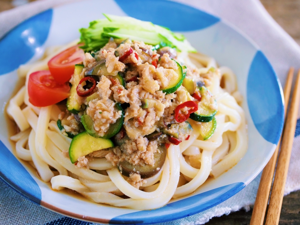 肉味噌冷やしうどんの作り方☆冷凍うどんで簡単レシピ♪食欲アップ！お箸がすすむ絶品冷やしうどんです☆-How to make Meat MisoUdon- 料理研究家ゆかりたまごソムリエ友加里