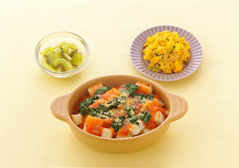 たんぱく質14.2g 566kcal 卵とチーズのパングラタン献立～越後の食卓応援レシピ～お知らせ・ブログバイオテックジャパン公式ショップ越後くらぶ