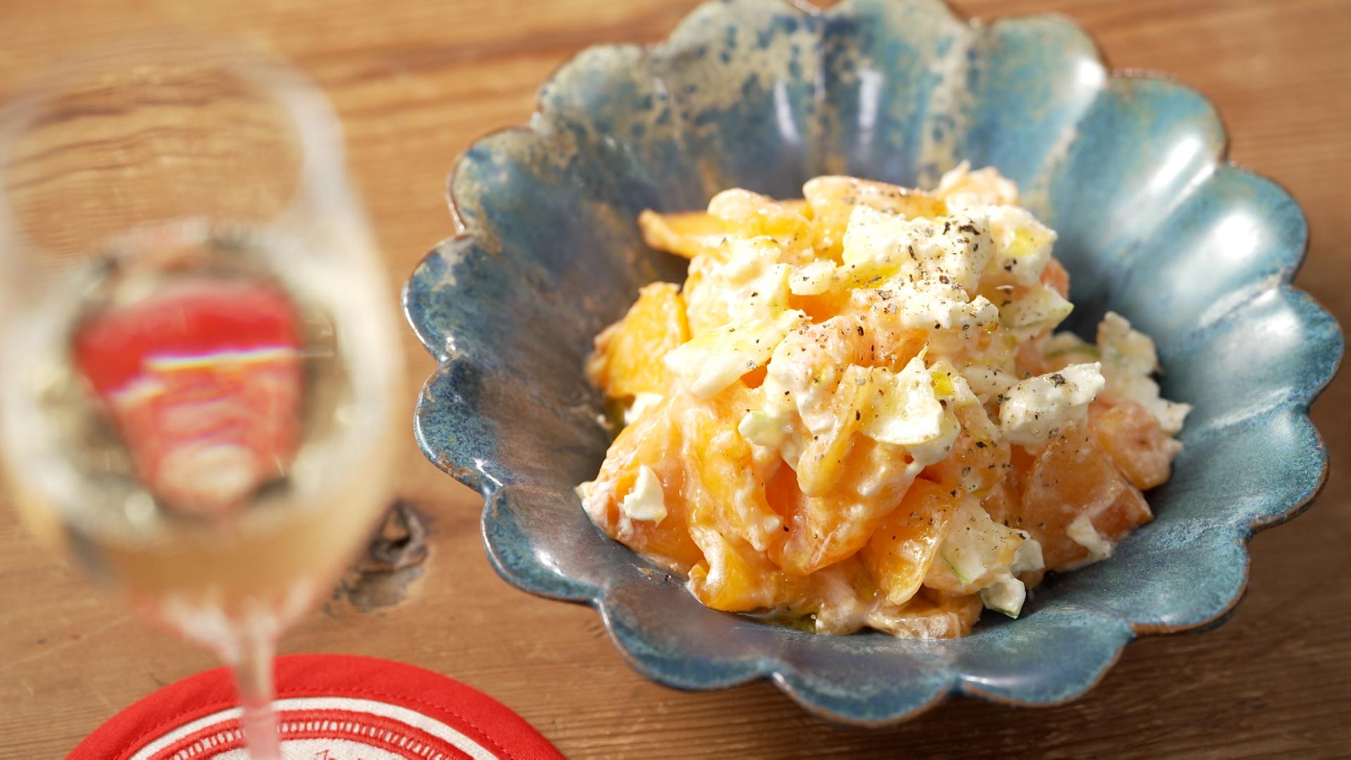 あんぽ柿とクリームチーズのディル和え SUN.yokotanSnapdish スナップディッシュID:XqSrTa