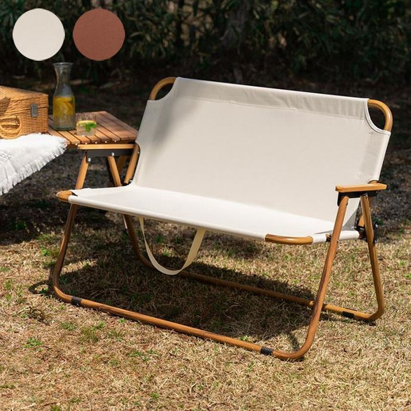 アウトドアチェア 折りたたみ グランドローベンチ キャプテンスタッグCAPTAIN STAG アルミベンチ アルミ背付ベンチ アウトドア 椅子2人 チェア 2人掛け ベンチ キャンプ バーベキュー 背もたれ付き おしゃれ