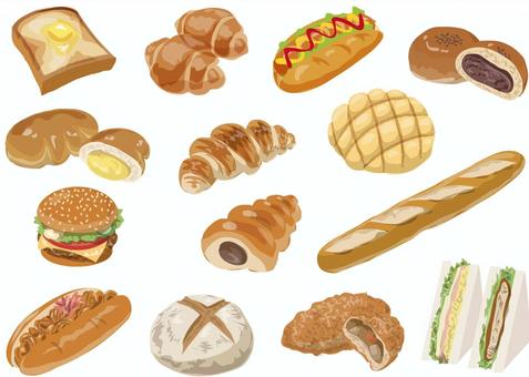 焼きそば パンイラストのフリー素材イラストイメージ