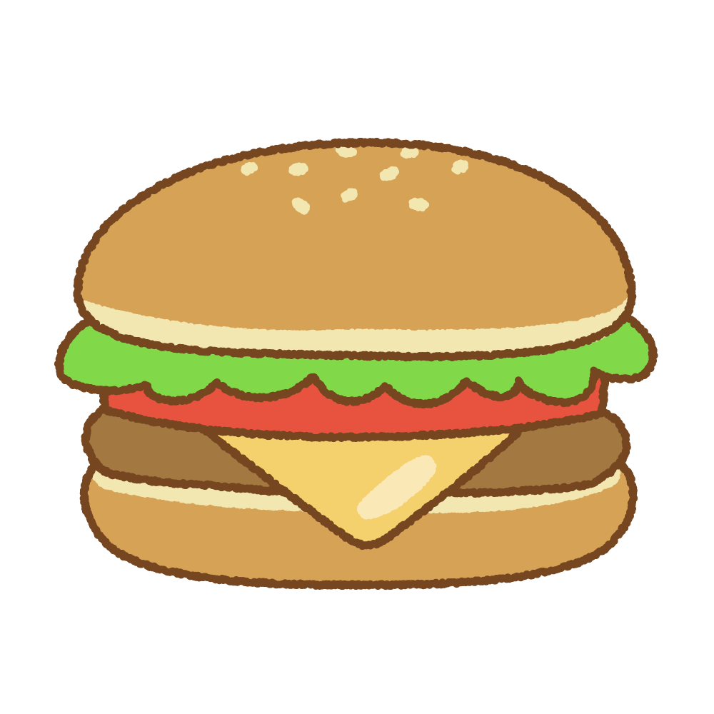 ハンバーガーセット無料イラスト素材素材ラボ