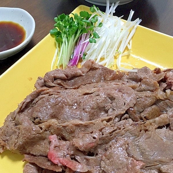 牛ロース薄切り肉であっさり焼肉