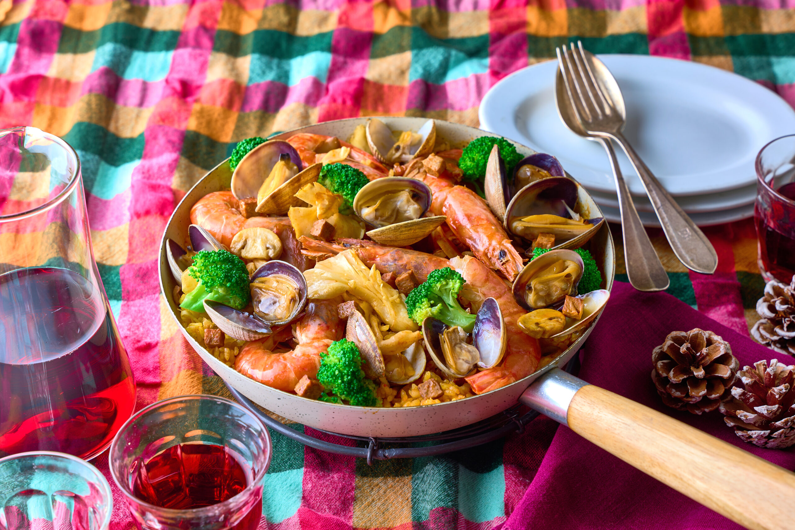 豚肉のパスタパエリア