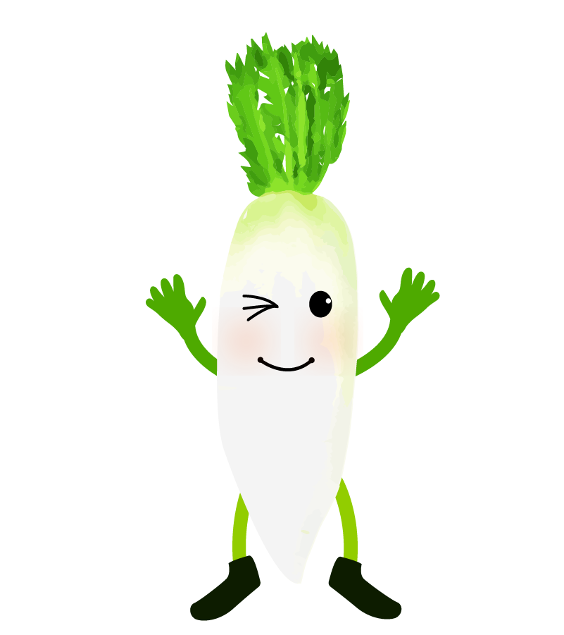 緑の茎の野菜の根を持つ大根イラスト素材透過、PNGフリー画像ダウンロード - Pngtree