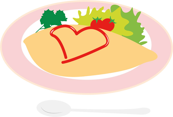 ハッピーオムライス無料イラスト素材素材ラボ