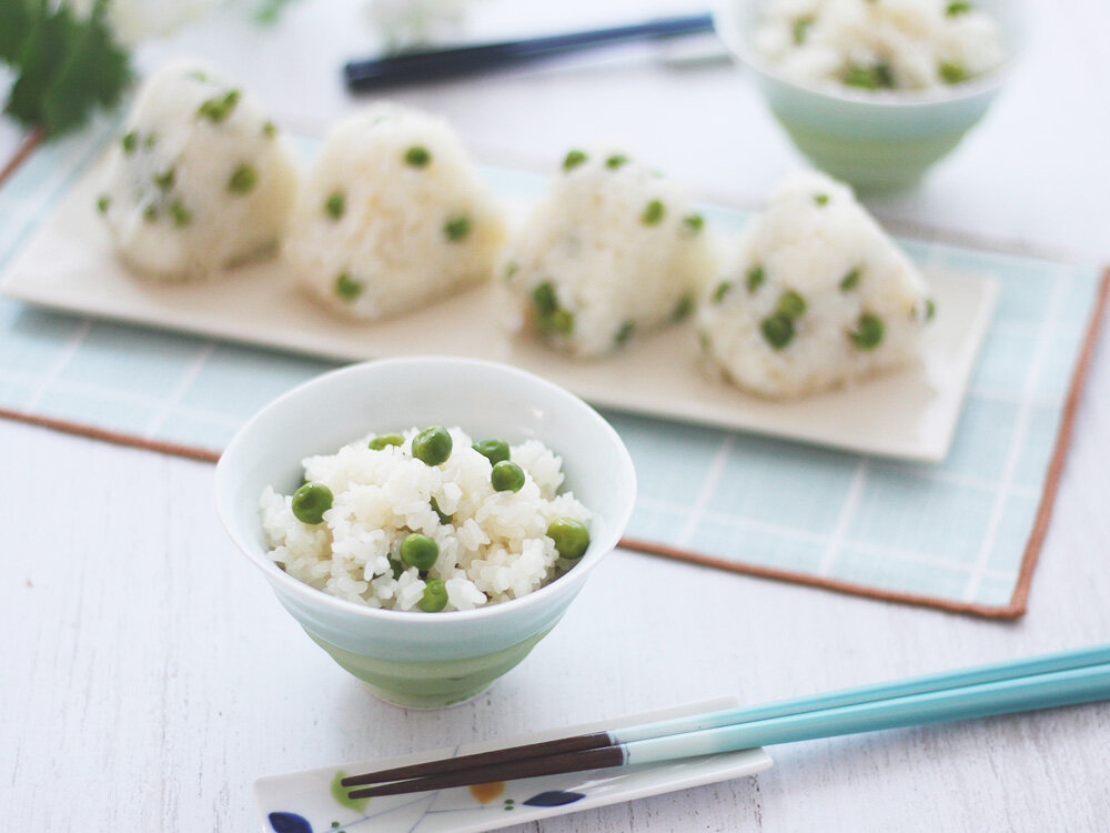 冷凍グリーンピースで豆ごはん