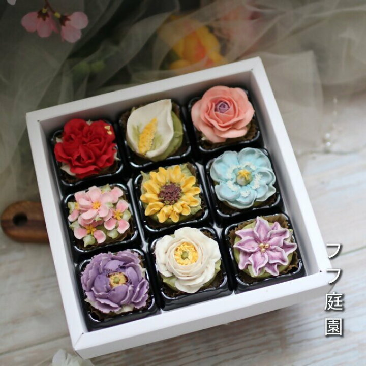 あんフラワークッキー 16枚入り写真は夏デザインあんフラワーケーキ 華水月