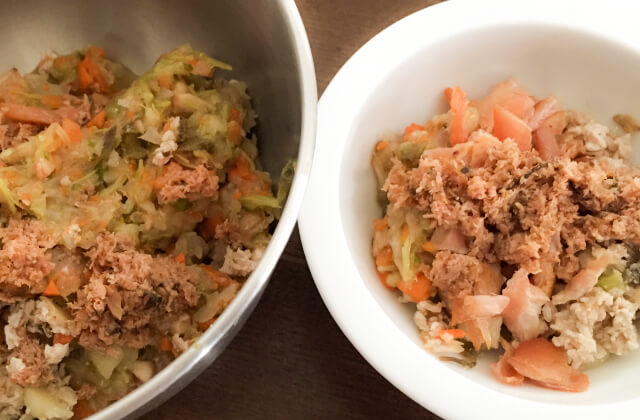 犬ご飯を超簡単に手作りする方法！包丁、計量、火を使わないアクアパッツァの作り方