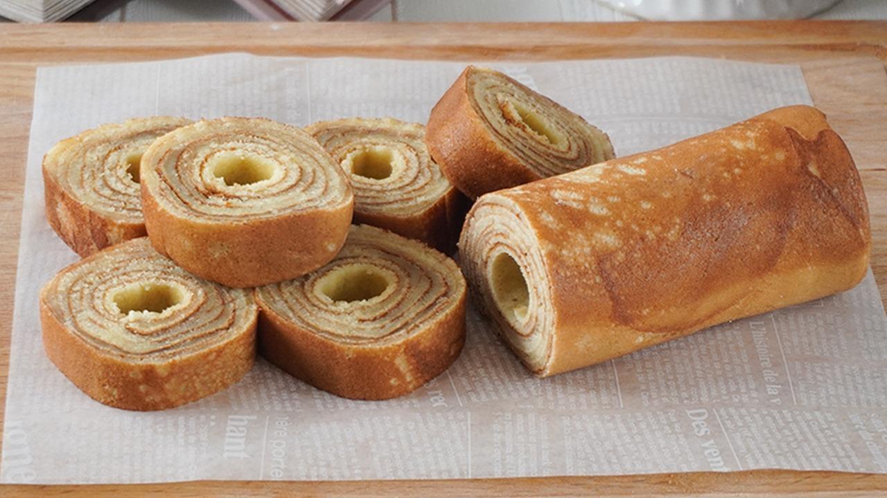 簡単バウムクーヘンのレシピ。フライパンとホットケーキミックスで！ - LIFE.net