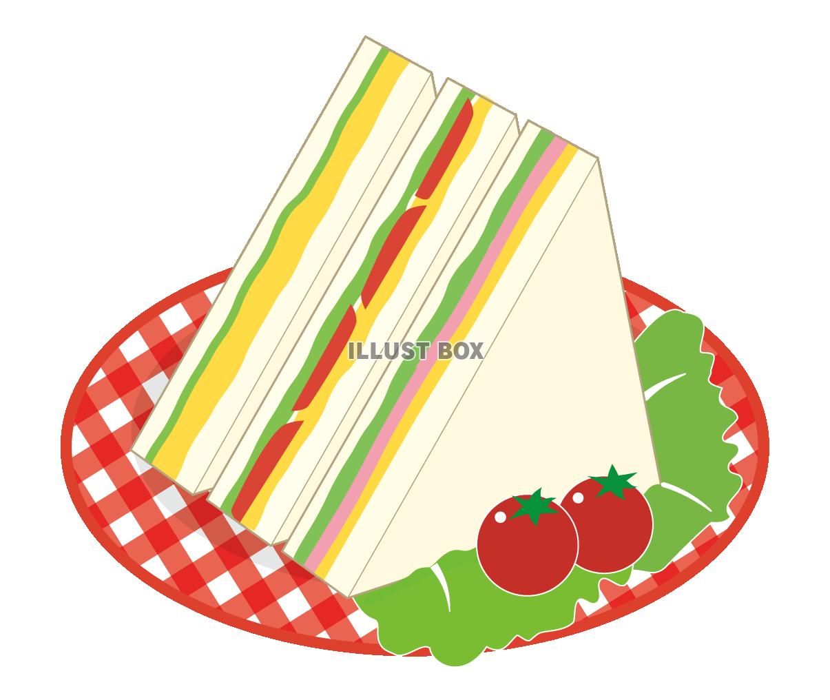 たまごサンドイッチイラストのフリー素材イラストイメージ