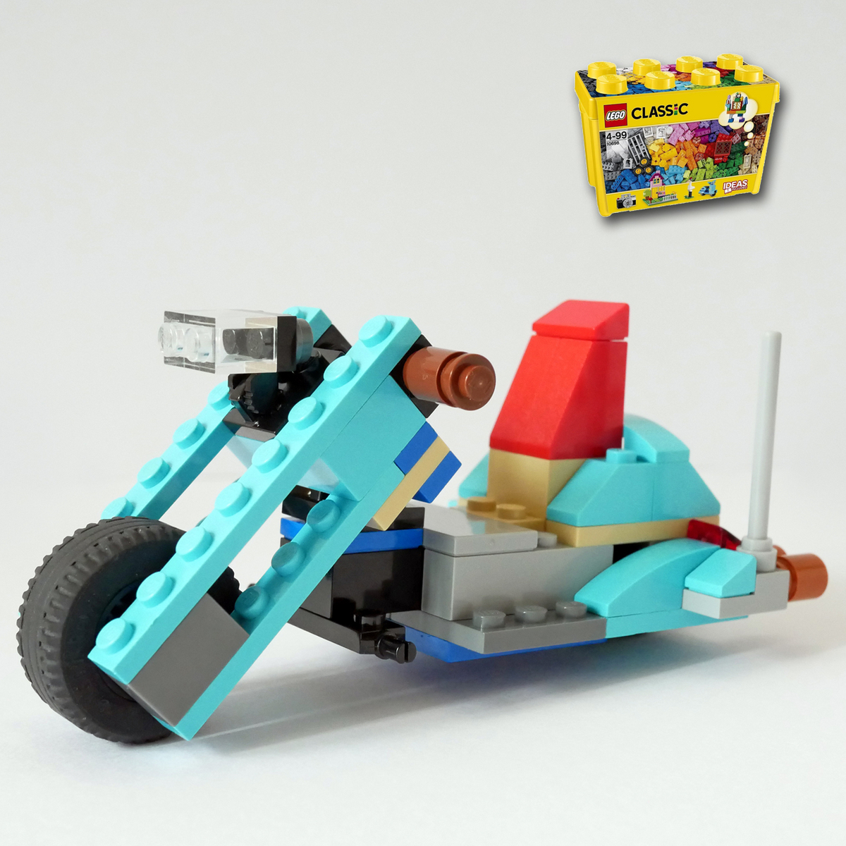 バイク 原付 レゴクラシック10698レシピ作り方 簡単LEGOLOG-レゴオリジナル作品の作り方