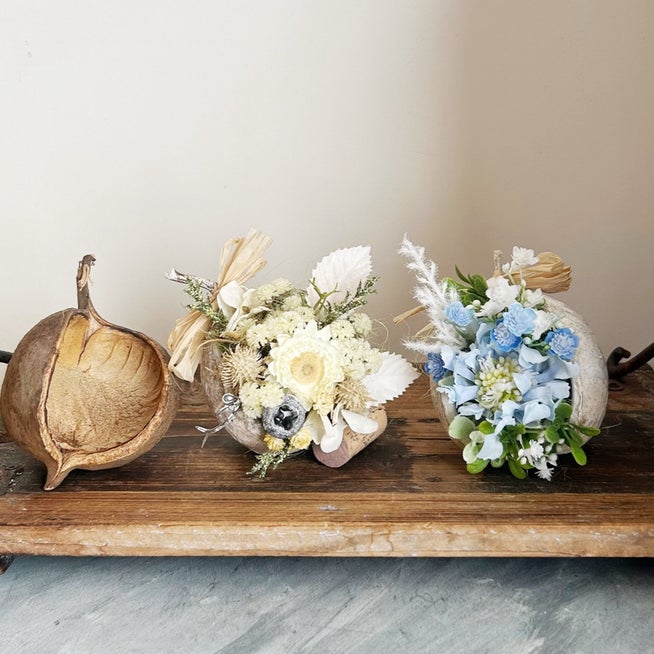 ブッダナッツアレンジ 布みみ×プリザーブドフラワーkocchi