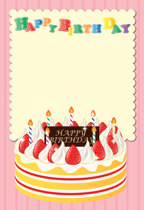 誕生日金ホールケーキ_リアルタッチ_横のイラスト素材80836929- PIXTA