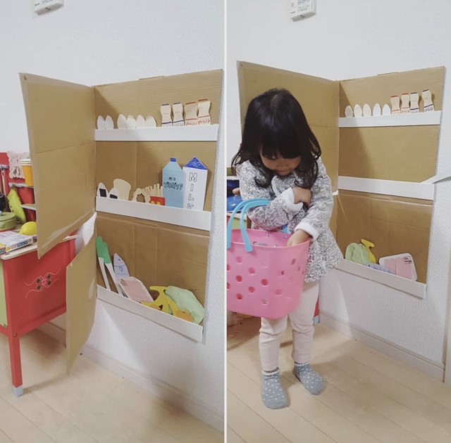 適当O型ママでもできる！手作りダンボールキッチンの作り方きっずごはん