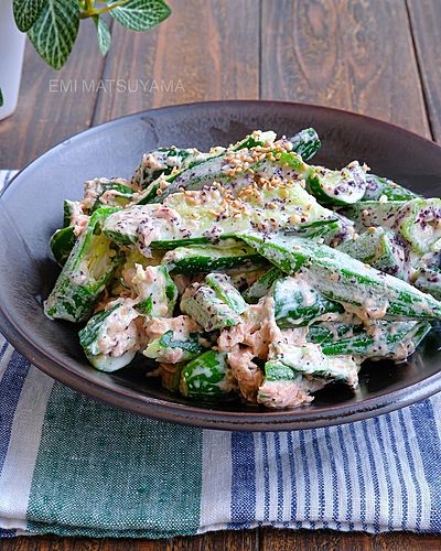 オクラとツナのマヨ醤油あえ